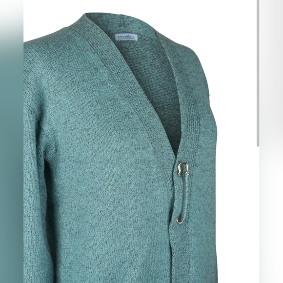 Vintage Silver and Turquoise Safety Pin Brooch Scarf Pin - Picture 4 of 8